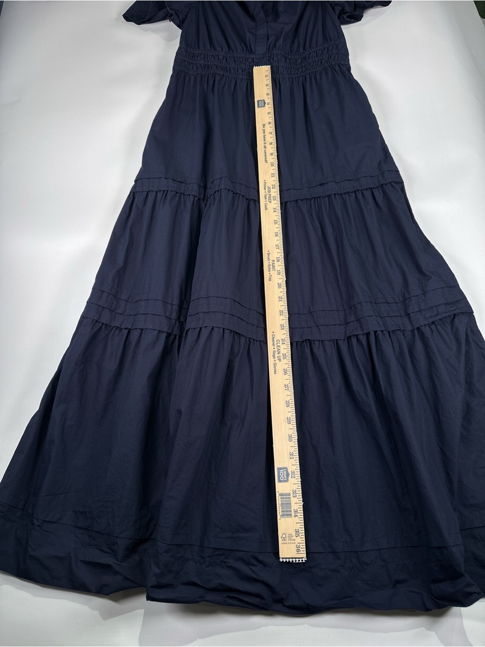 Quince Organic Cotton Poplin Tiered Maxi Dress Navy S - Picture 11 of 13